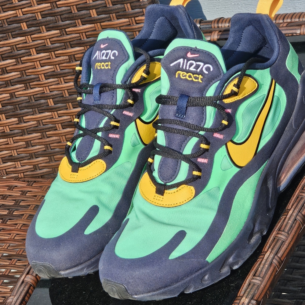 Nike Air Max 270 React ‘Pop Art’ Sneakers A04971-300 | Sz 11 Pre Owned